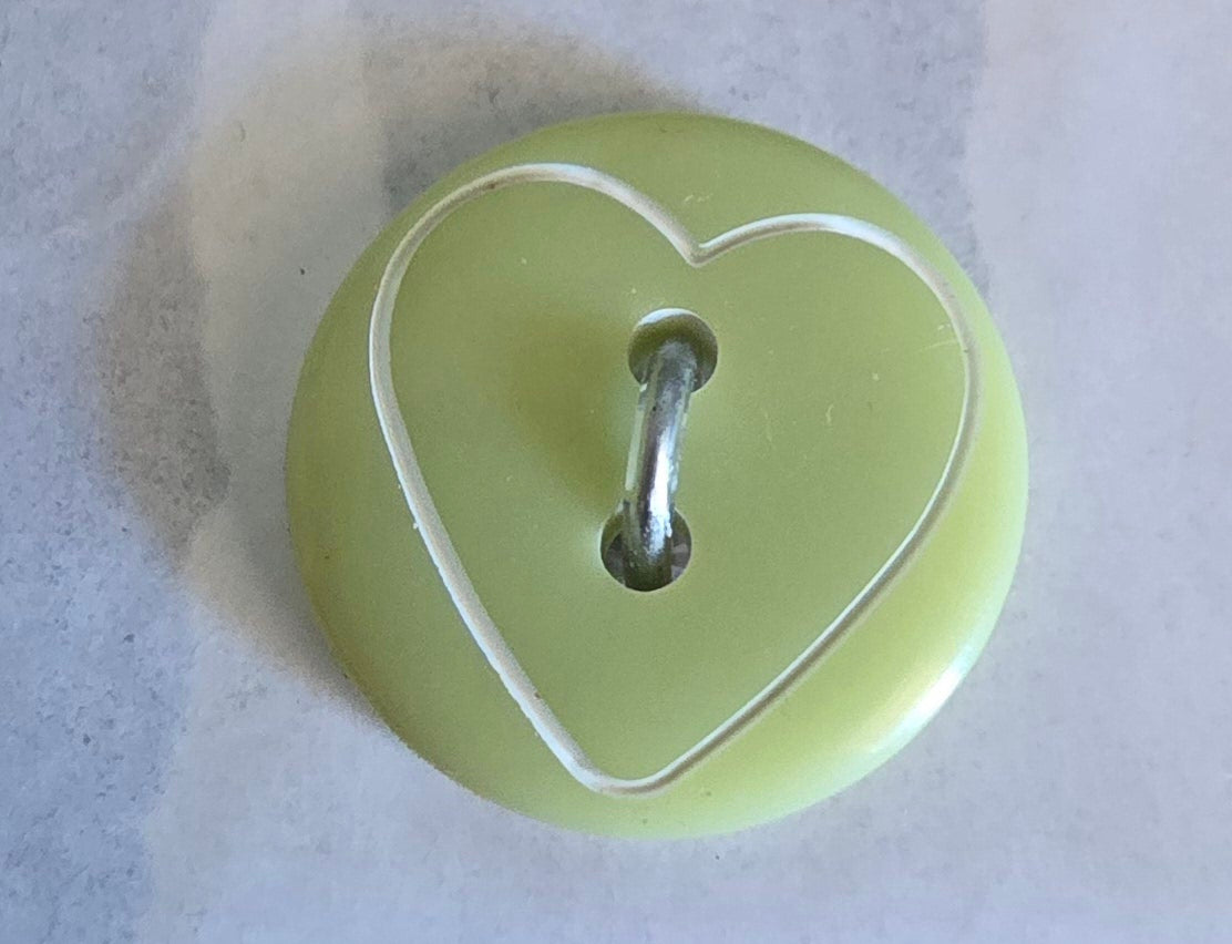 Novelty - Heart Print/ Lime Green