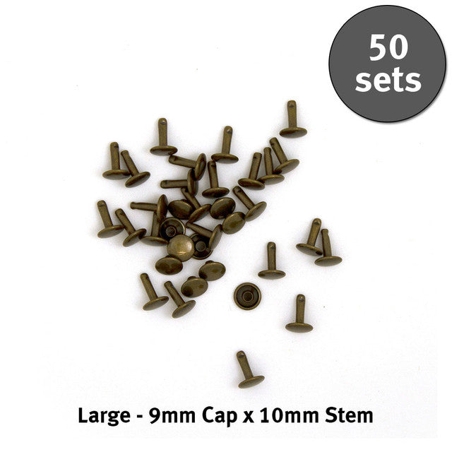 Metal Double Capped Rivets - Large/9x10mm