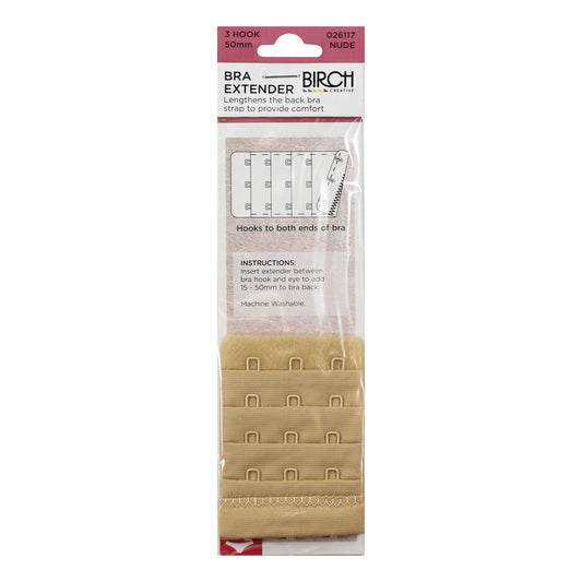 Bra Extender - 3 Hook/4 Row - 50mm Nude