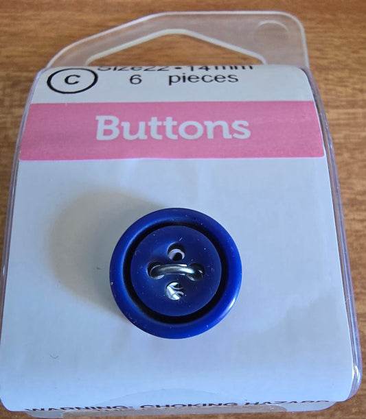 Layered Button - Navy On Blue