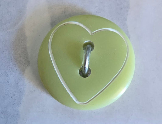 Novelty - Heart Print/ Lime Green