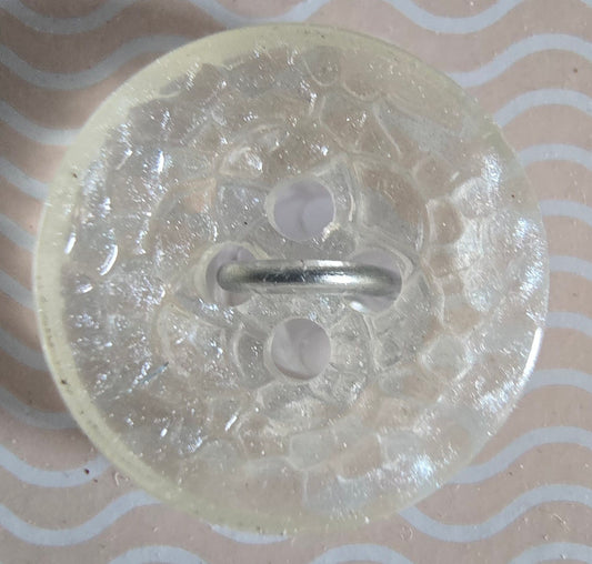 Faux Leather Pearl Button