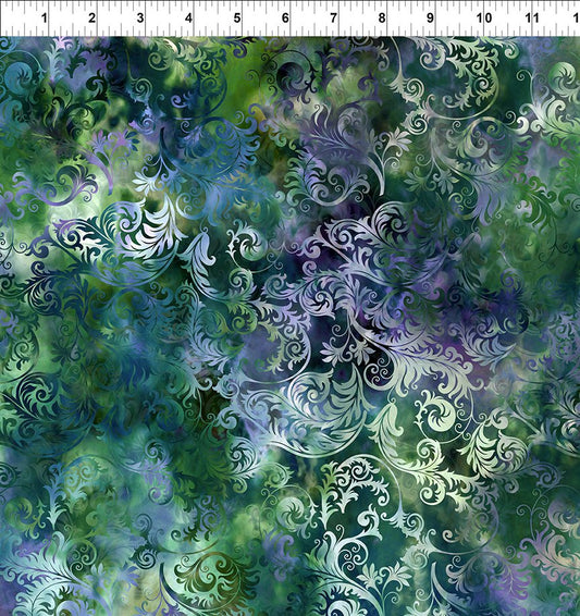 FloragraphixV - Leaf Swirl/Green/Blue