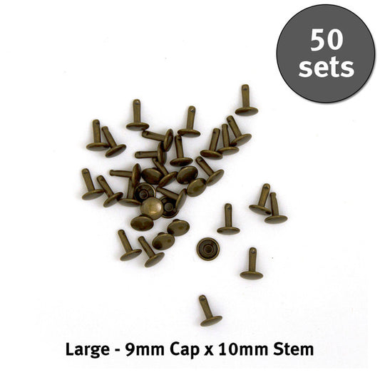 Metal Double Capped Rivets - Large/9x10mm