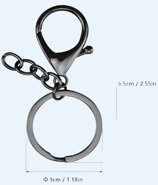 Black Key Ring with Lobster Clip